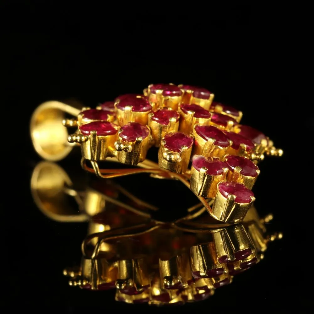 Antique Ruby Pendant 22Ct Gold Fabulous Rubies