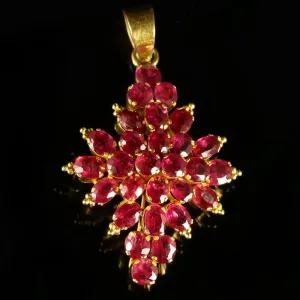 Antique Ruby Pendant 22Ct Gold Fabulous Rubies