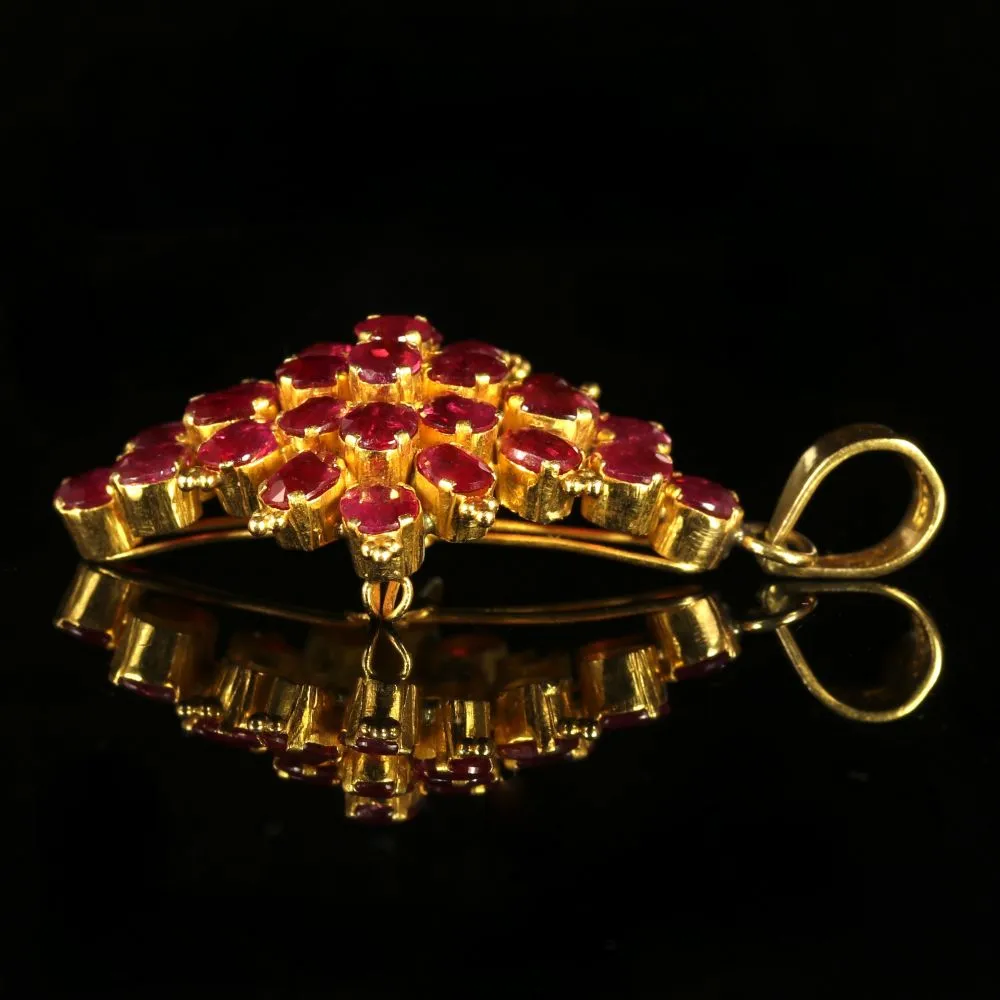 Antique Ruby Pendant 22Ct Gold Fabulous Rubies