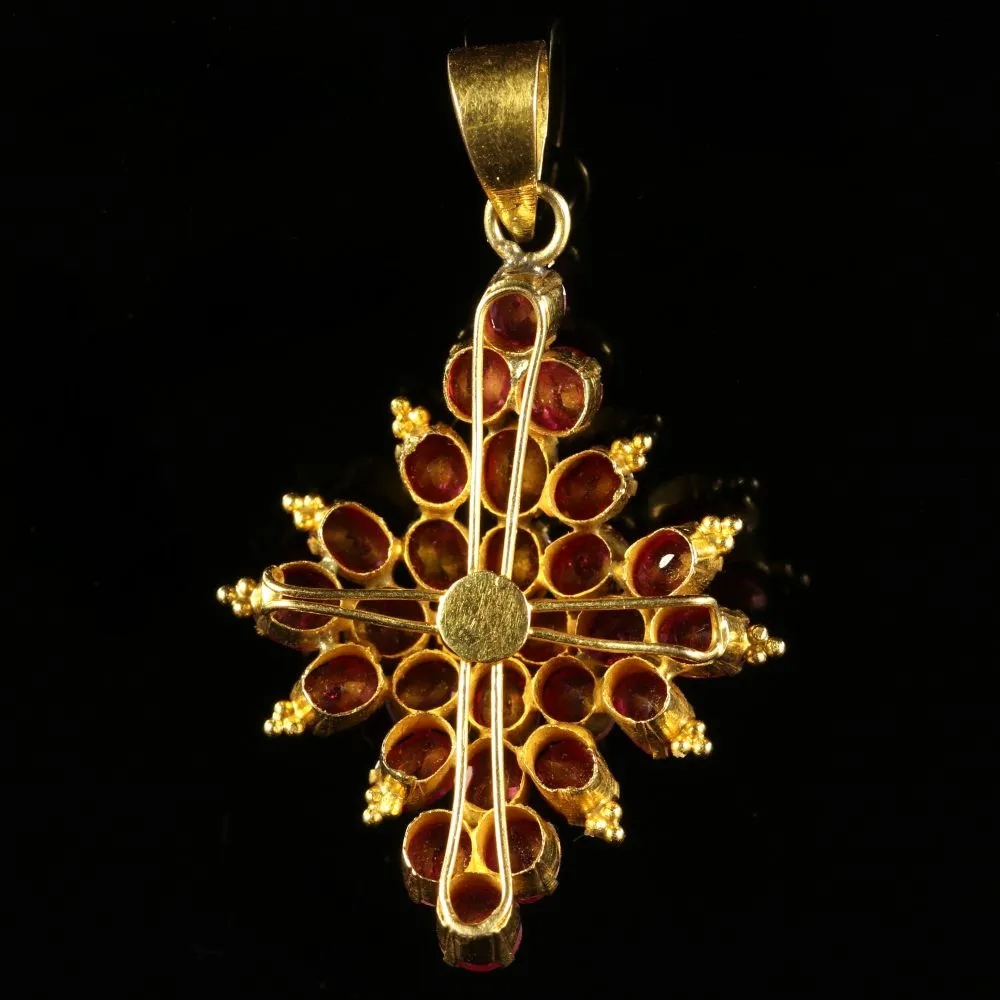 Antique Ruby Pendant 22Ct Gold Fabulous Rubies