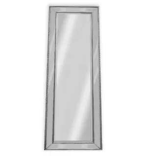 Antique Silver Beaded Framed Wall Mirror 70x170cm