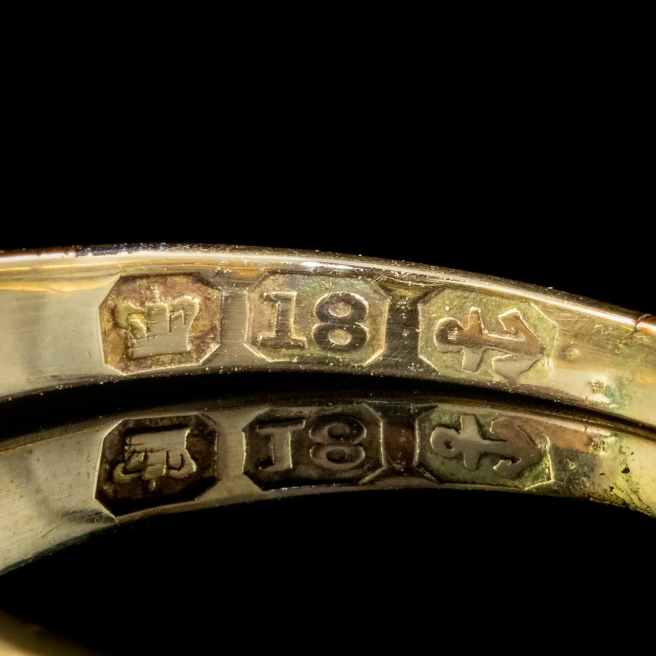 Antique Suffragette Ring 18Ct Gold Amethyst Diamond Peridot Circa 1910