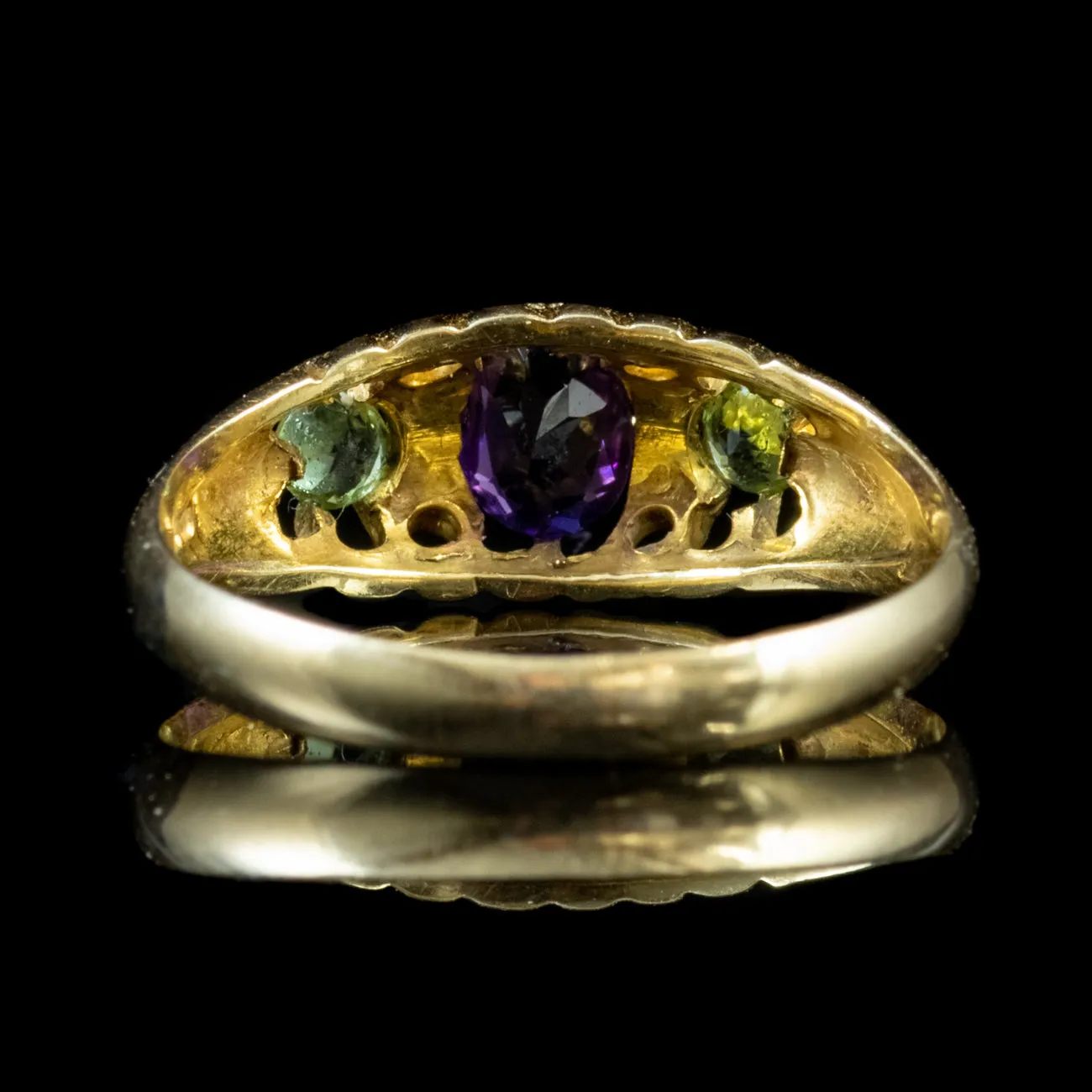 Antique Suffragette Ring Amethyst Peridot Diamond Edwardian Circa 1910