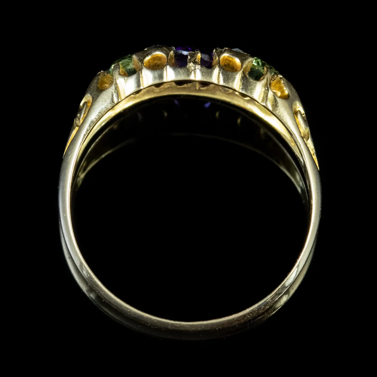 Antique Suffragette Ring Amethyst Peridot Diamond Edwardian Circa 1910