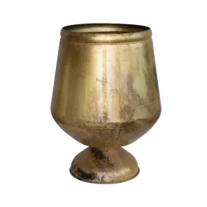 Antiqued Brass Footed Planter
