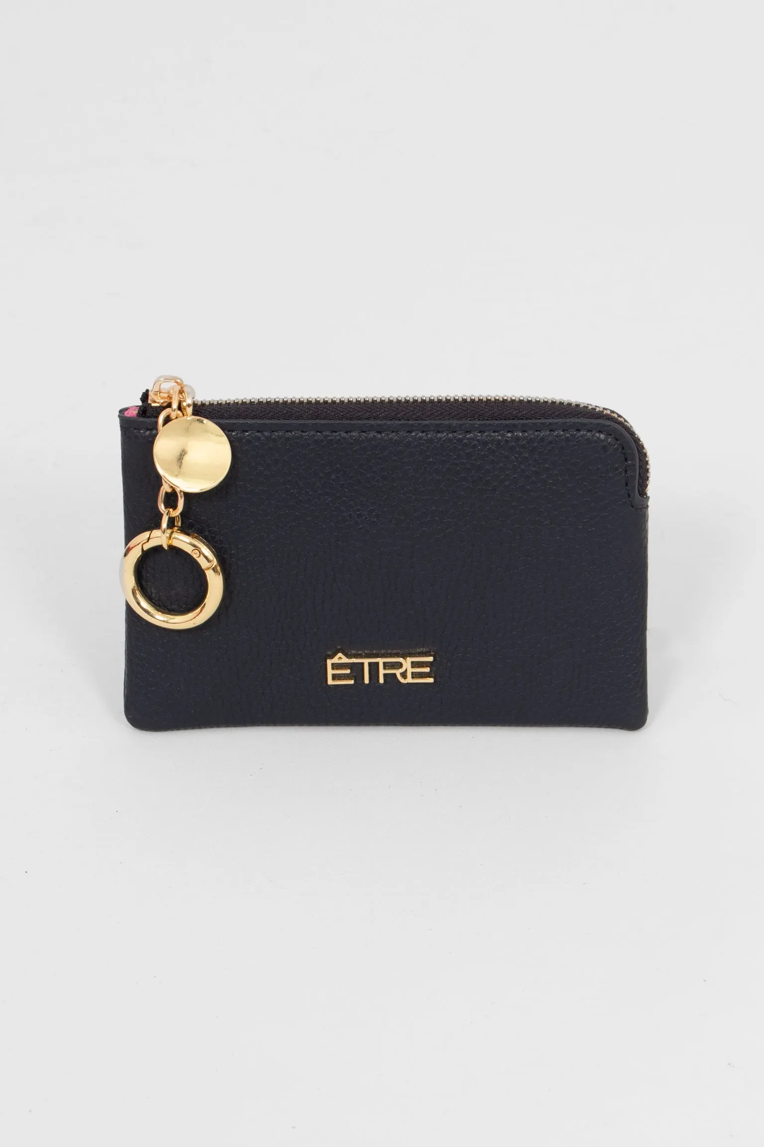 Arlo Small Coin Purse - Navy Blue, Faux Leather
