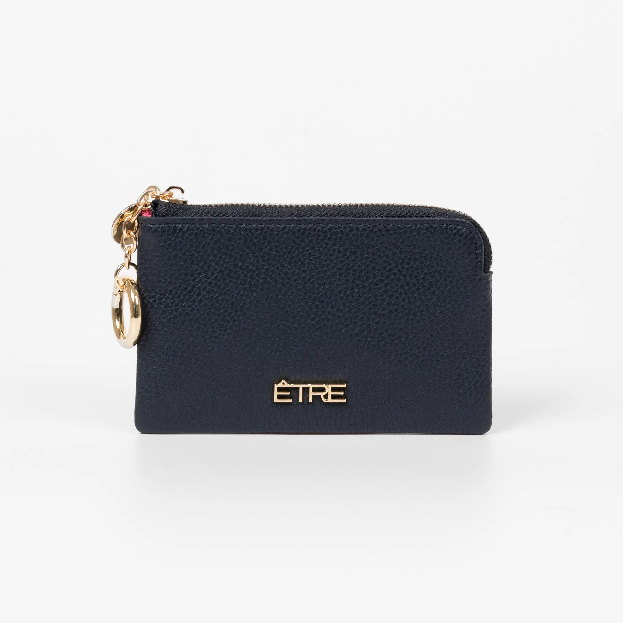 Arlo Small Coin Purse - Navy Blue, Faux Leather