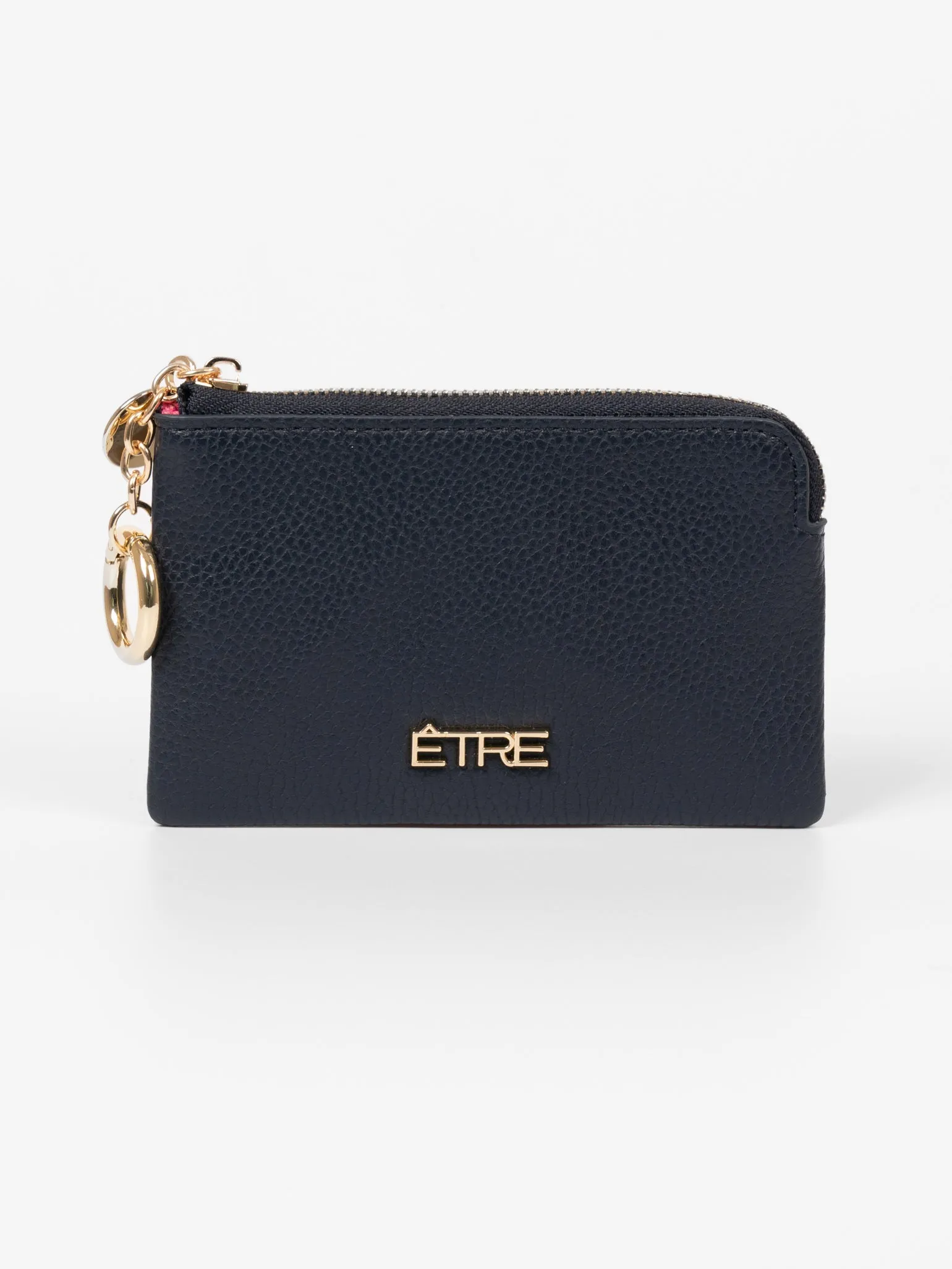 Arlo Small Coin Purse - Navy Blue, Faux Leather