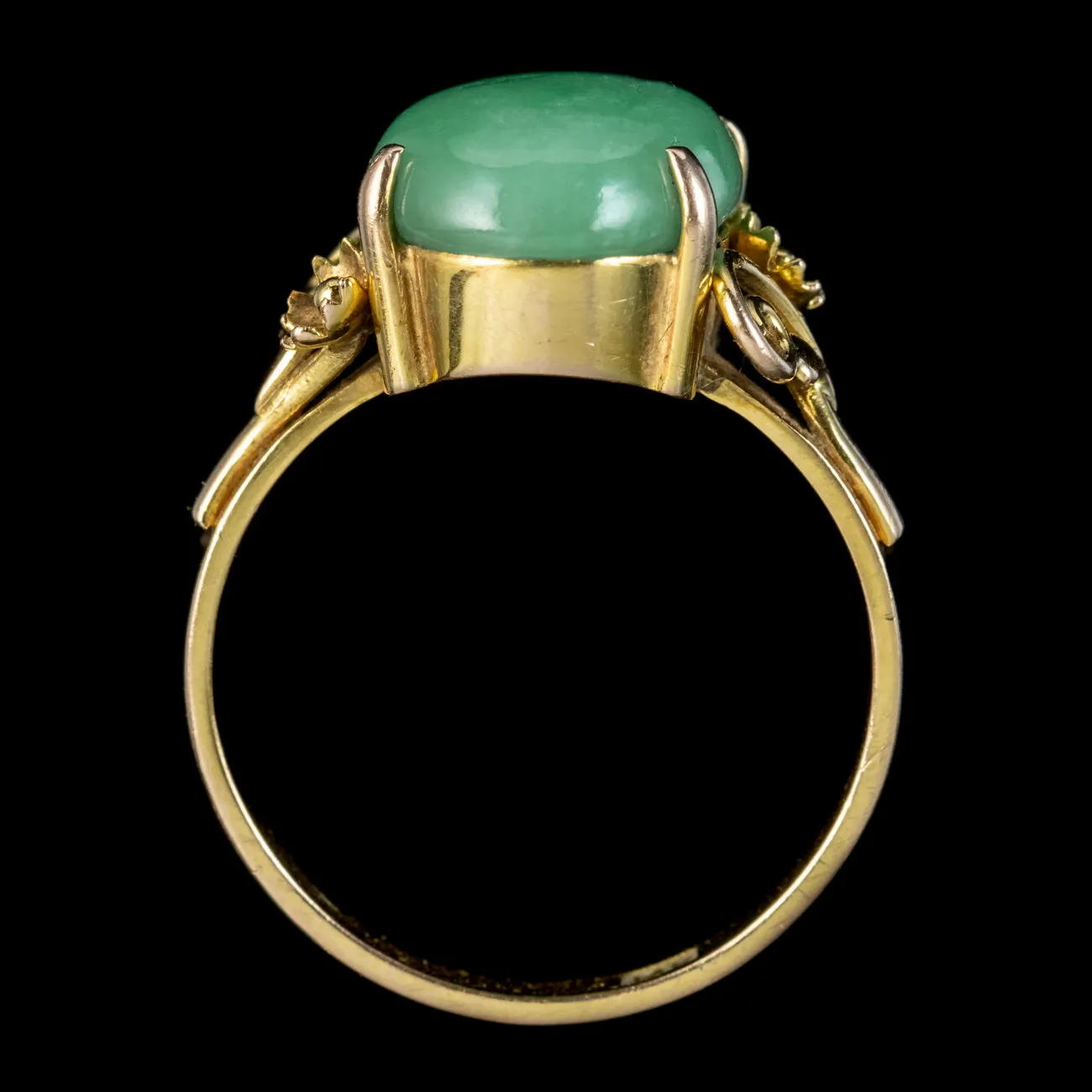 Art Deco Jade Ring 14ct Gold Circa 1930