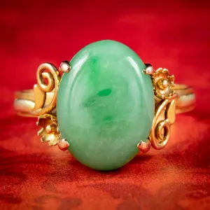 Art Deco Jade Ring 14ct Gold Circa 1930