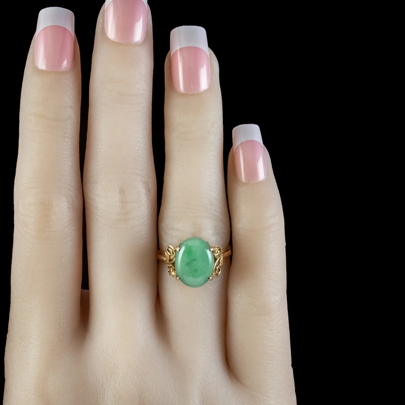 Art Deco Jade Ring 14ct Gold Circa 1930