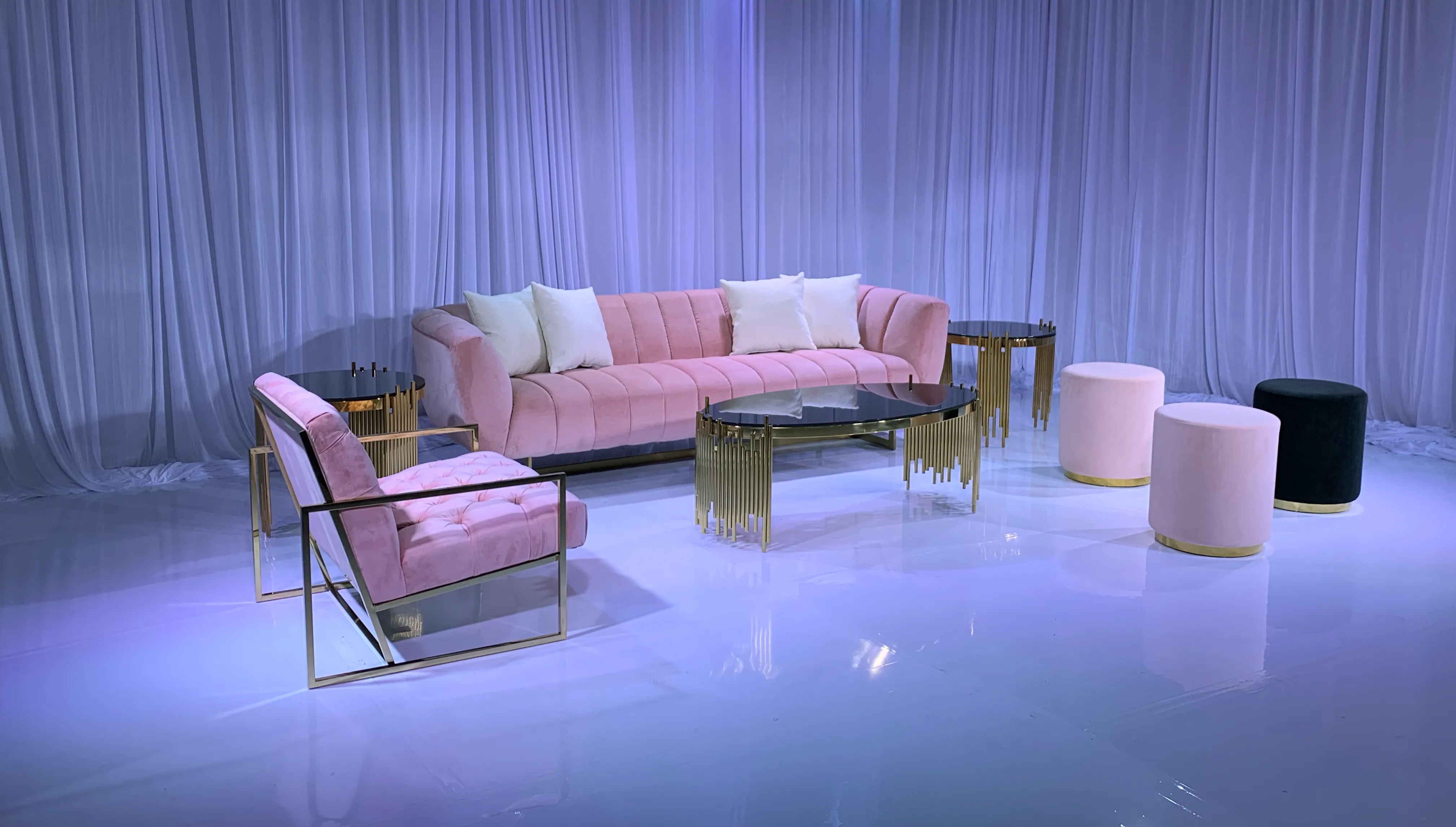 AVENUE SOFA GROUPING 4 - BLUSH
