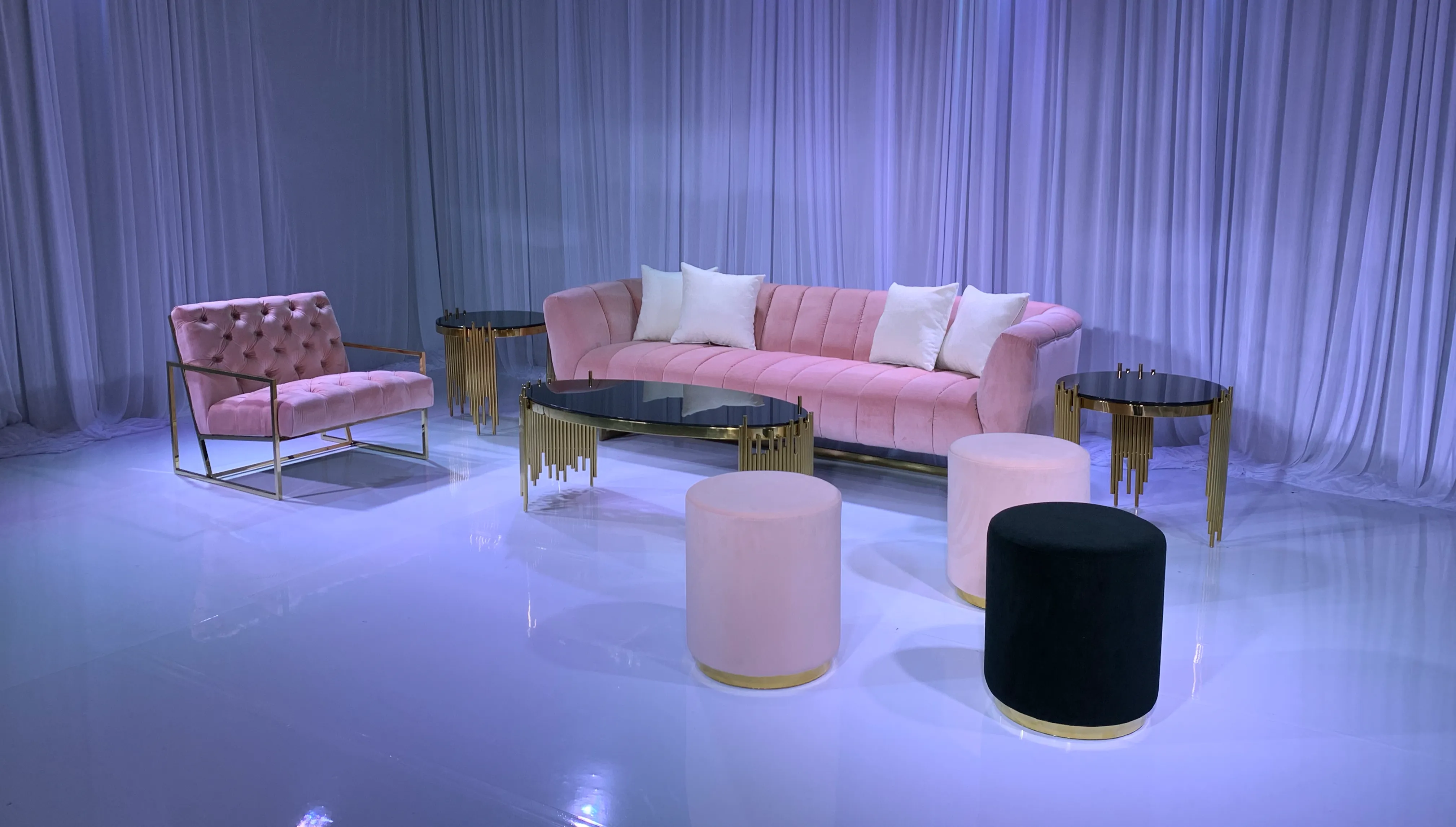 AVENUE SOFA GROUPING 4 - BLUSH