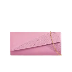BAHIRA Satin Diamante Embellished Evening Clutch Bag