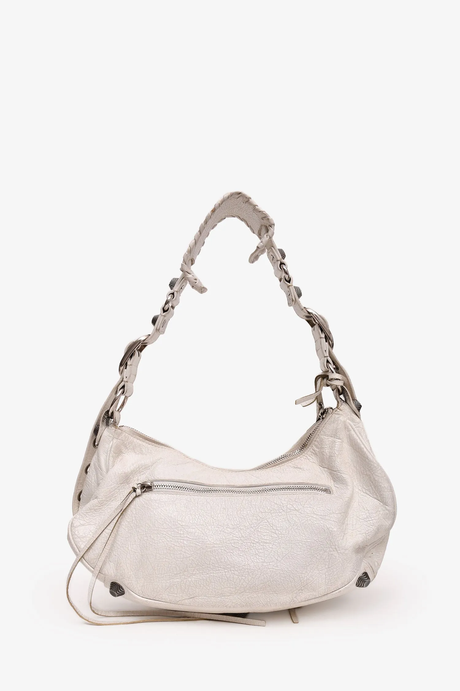 Balenciaga White Leather Le Cagole Small 2022 Shoulder Bag