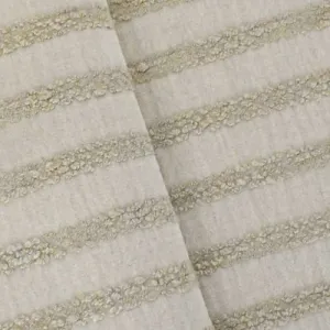 Beige Indoor/Outdoor Chenille Boucle Stripe Decor Fabric