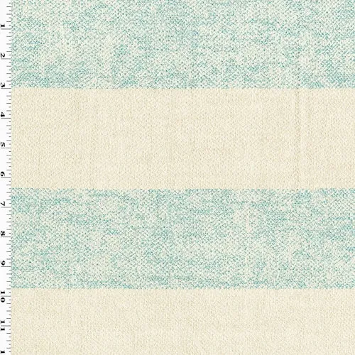 Beige/Aquamarine Woven Textured Stripe Dobby Decor Fabric