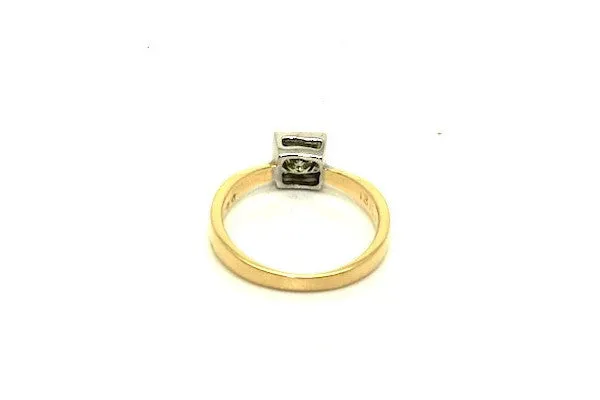 Bezel Set Princess Cut Diamond Ring Ad No.0803