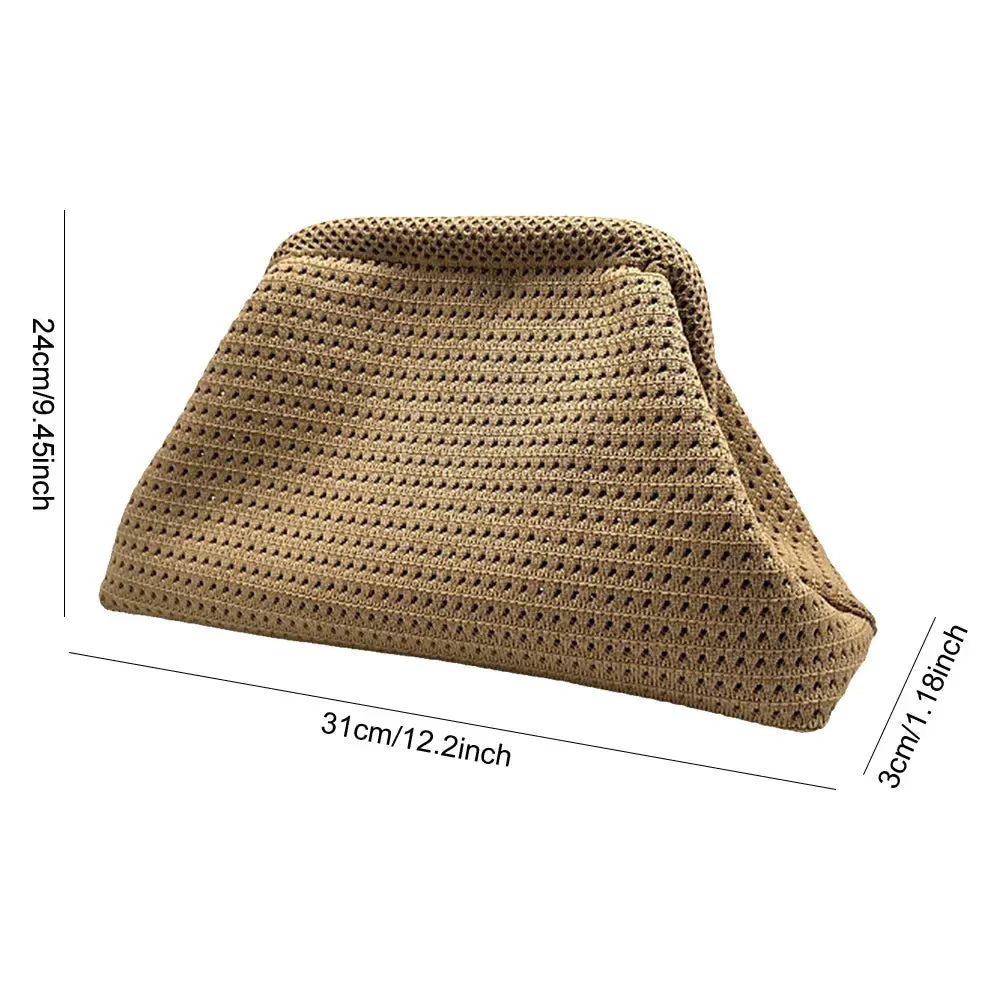 binfenxie Summer Beach Clutch Bag for Women Striped Ruched Cloud Purse Large Capacity Canvas Dinner Bag Fashion Dumpling Bag Chic Hobo Bag