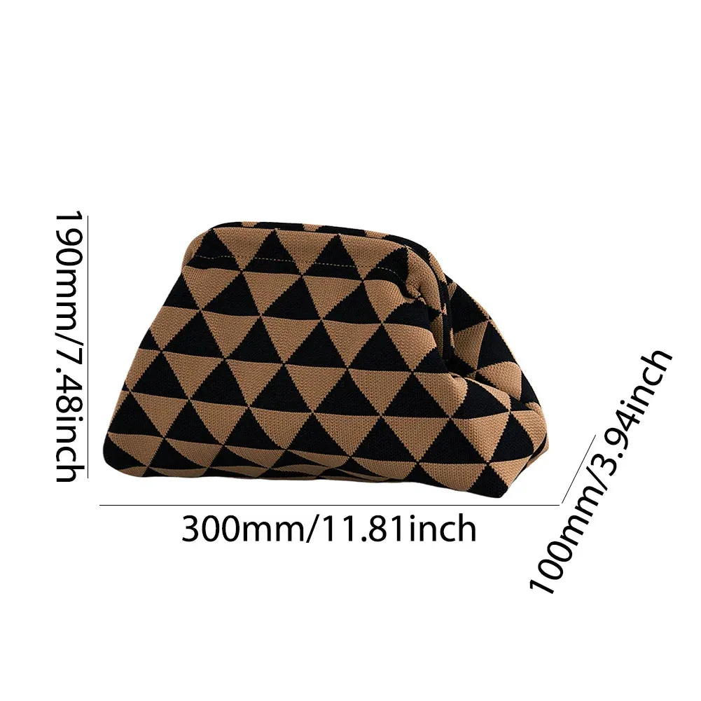 binfenxie Summer Beach Clutch Bag for Women Striped Ruched Cloud Purse Large Capacity Canvas Dinner Bag Fashion Dumpling Bag Chic Hobo Bag