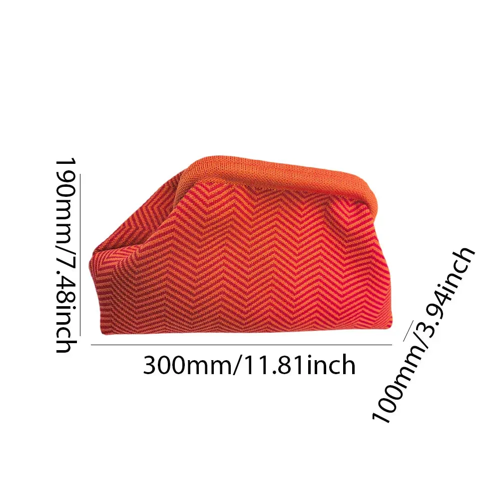 binfenxie Summer Beach Clutch Bag for Women Striped Ruched Cloud Purse Large Capacity Canvas Dinner Bag Fashion Dumpling Bag Chic Hobo Bag