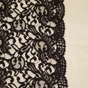 Black Famous Designer Baroque Lace Fabric