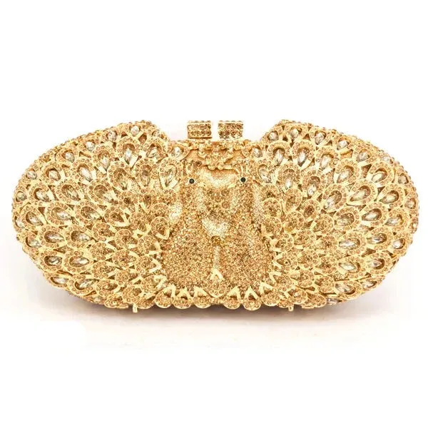 Bling Peacock Clutch Diamond Crystal Evening Bag