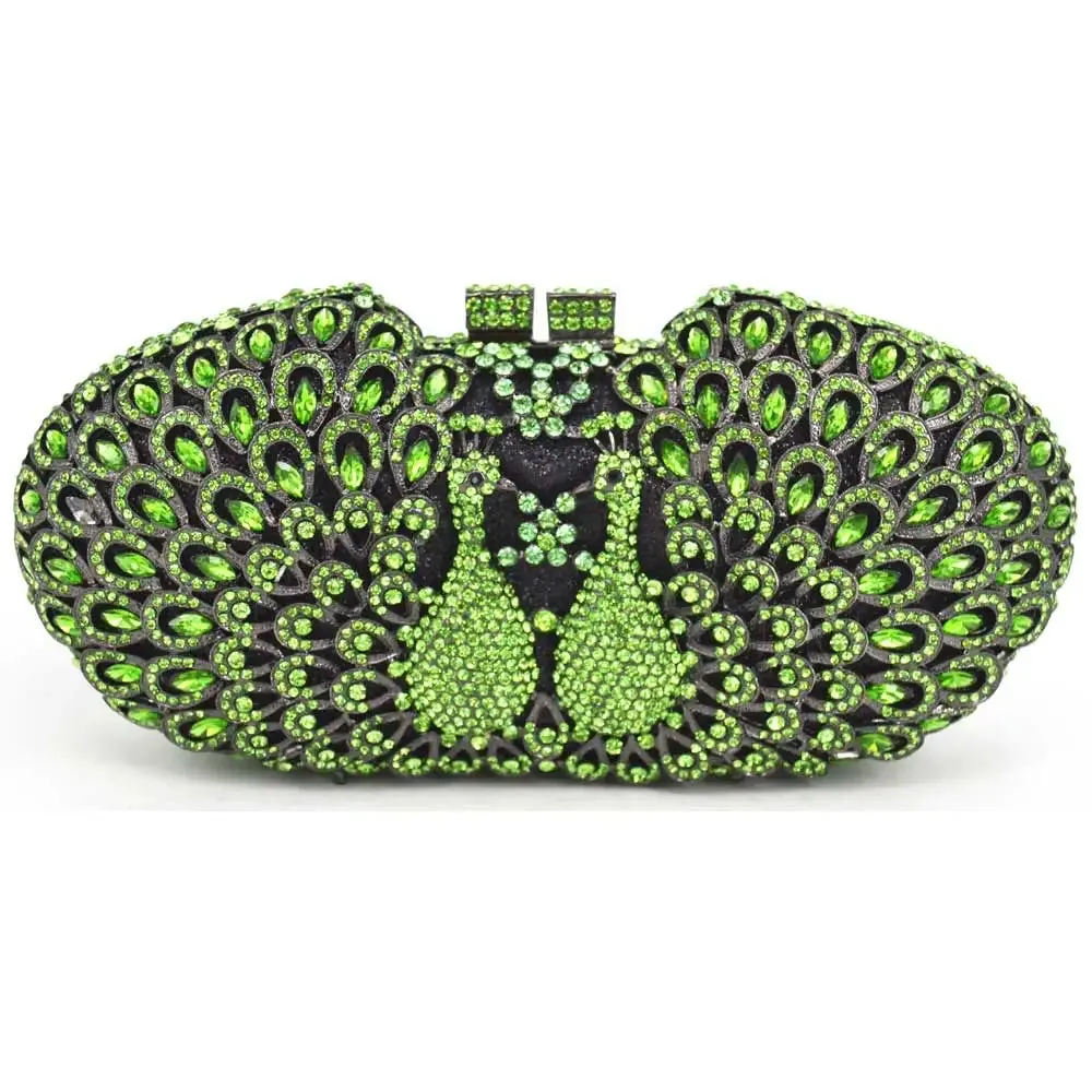Bling Peacock Clutch Diamond Crystal Evening Bag