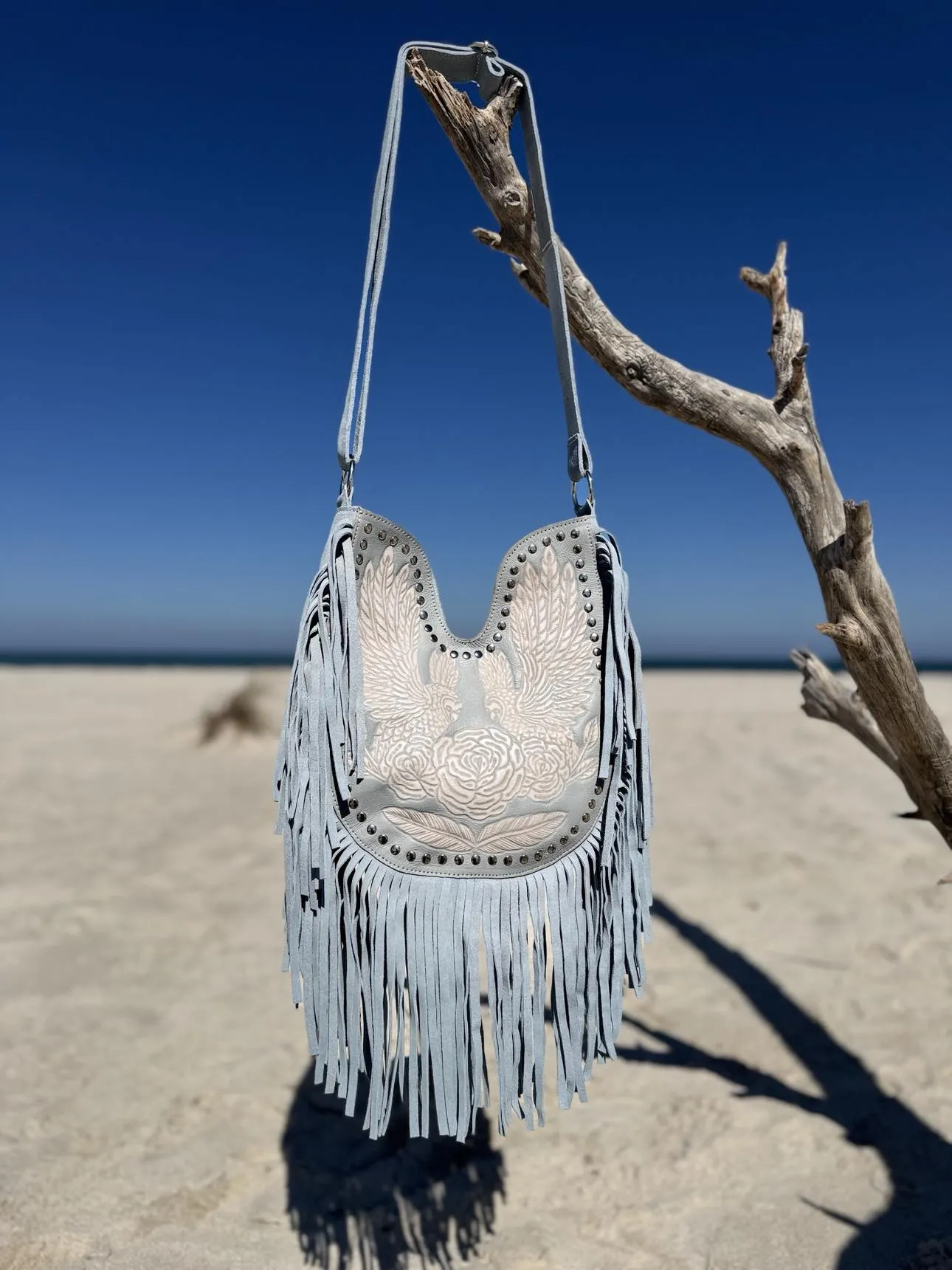 Blue Sky Belle Fringe Bag