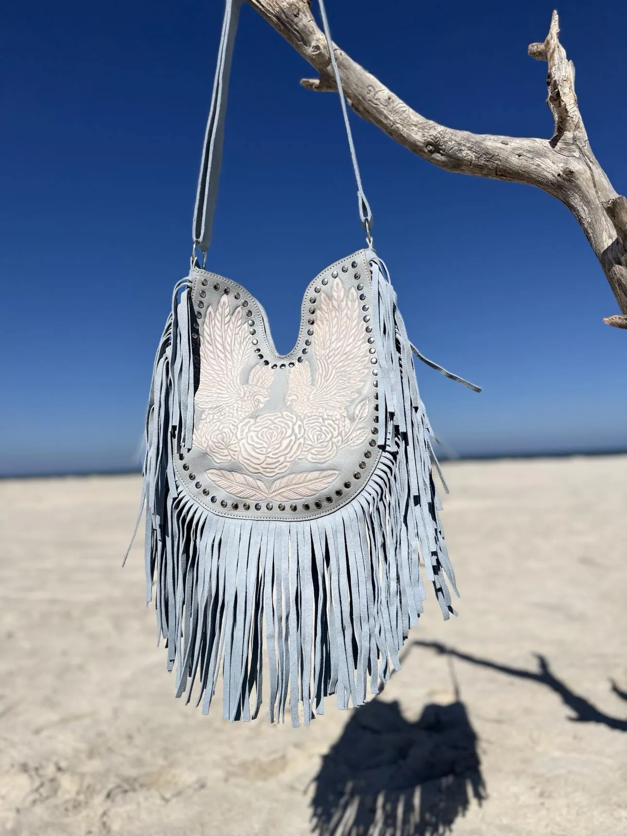 Blue Sky Belle Fringe Bag