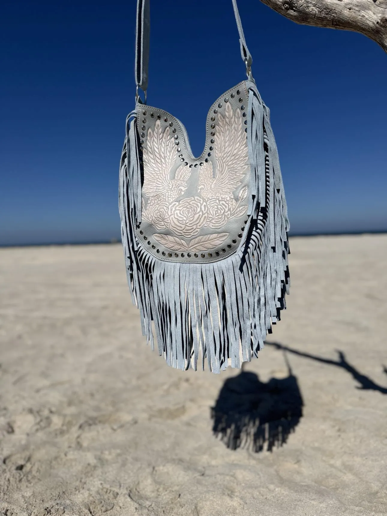 Blue Sky Belle Fringe Bag
