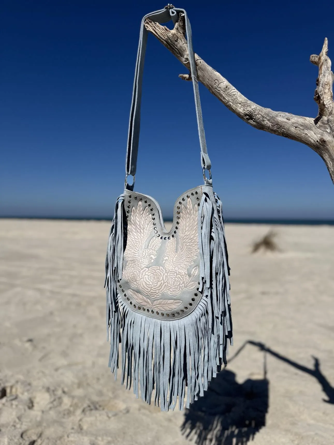 Blue Sky Belle Fringe Bag
