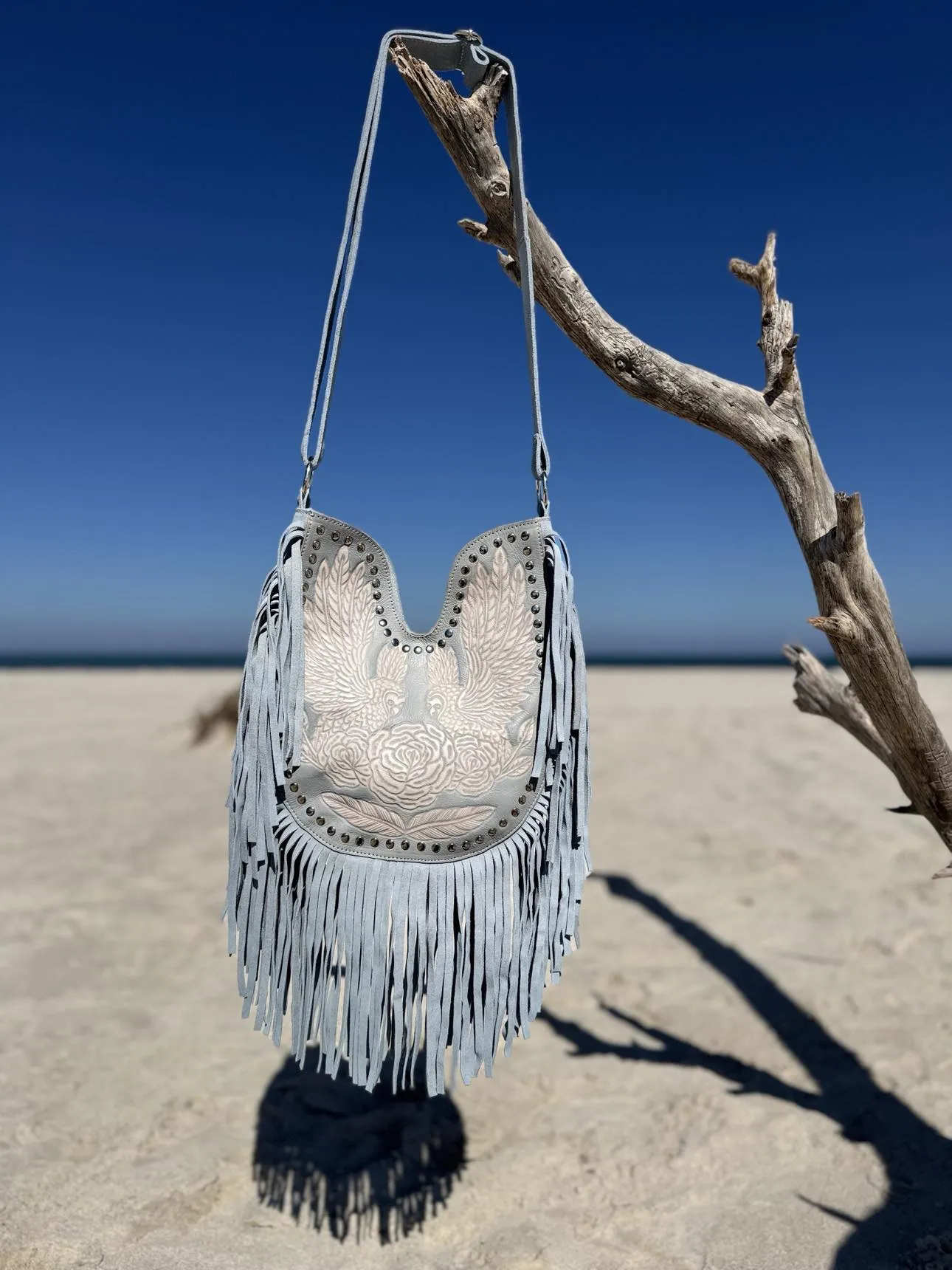 Blue Sky Belle Fringe Bag