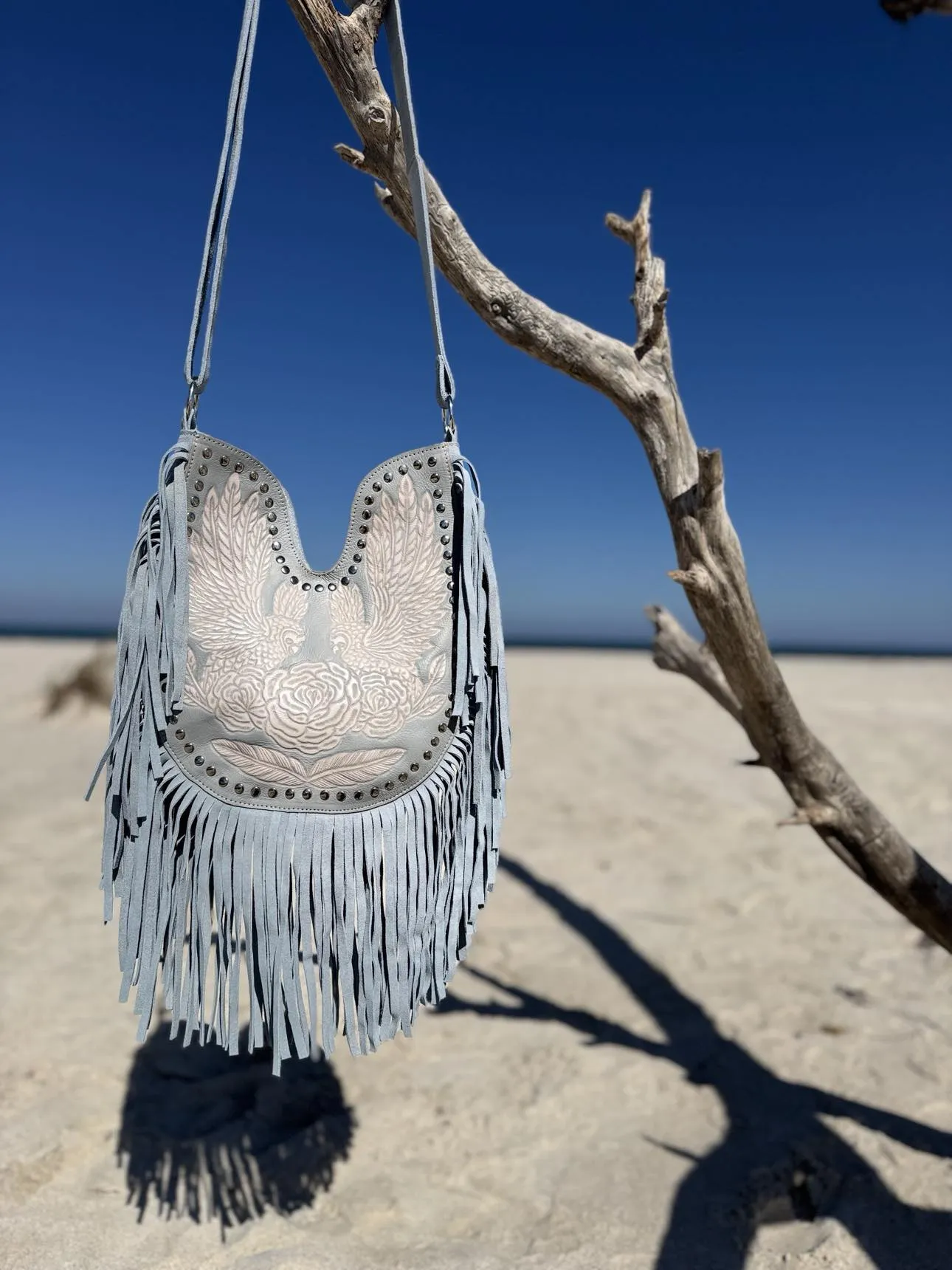 Blue Sky Belle Fringe Bag