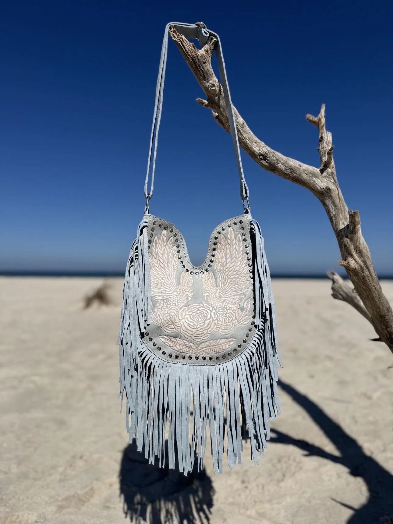 Blue Sky Belle Fringe Bag