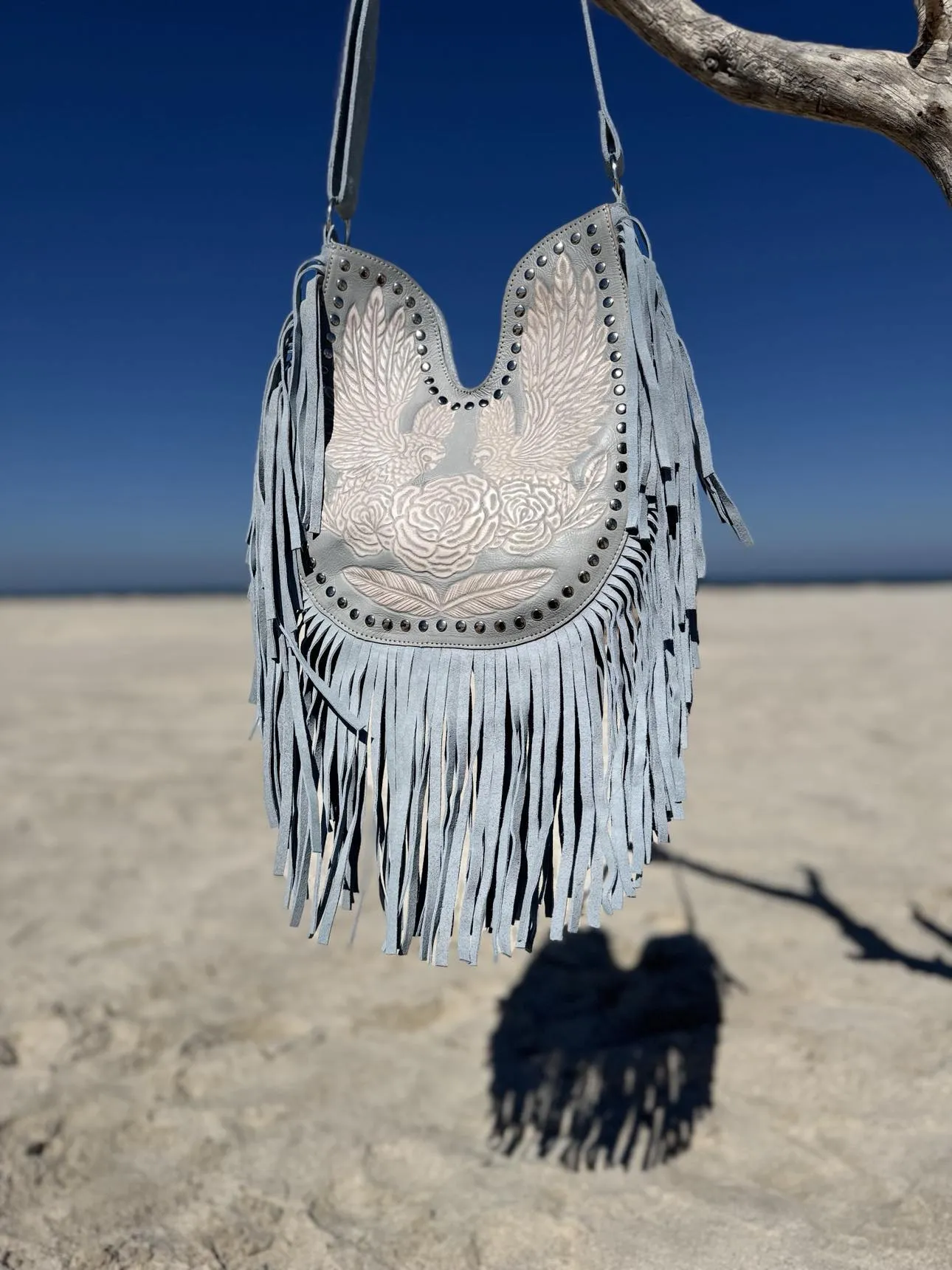Blue Sky Belle Fringe Bag