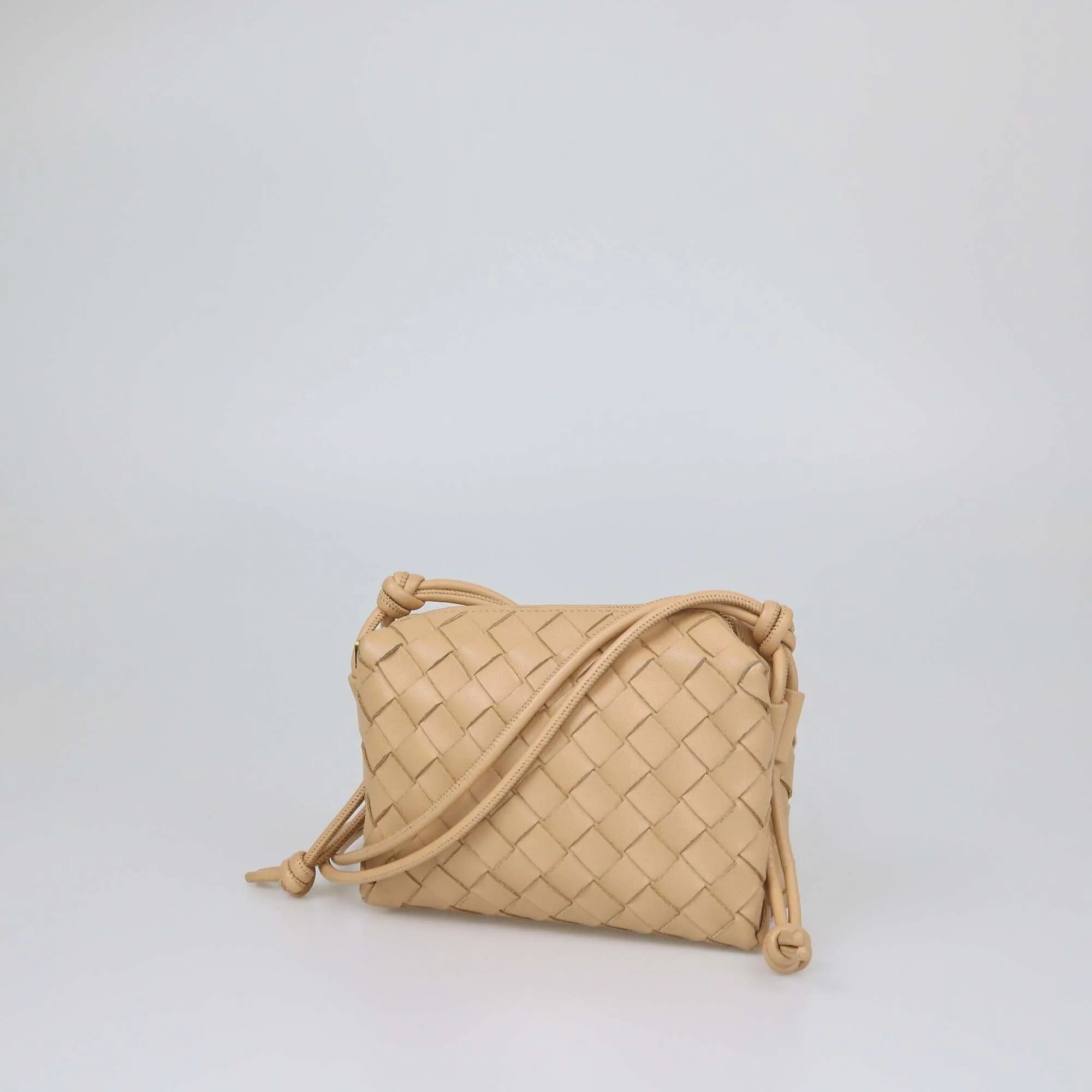 Bottega Veneta Beige Intrecciato Mini Loop Camera Bag