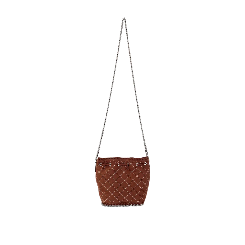Brandy Falabella Studded Quilted Bucket Bag