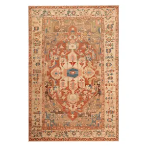 Brown Antique Wool Persian Rug - 9'4" x 13'9"