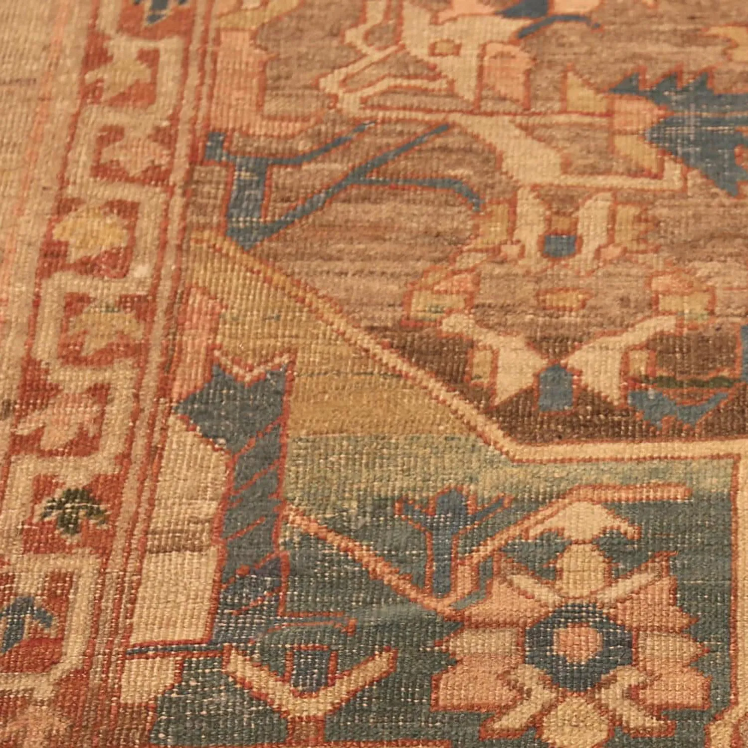 Brown Antique Wool Persian Rug - 9'4" x 13'9"