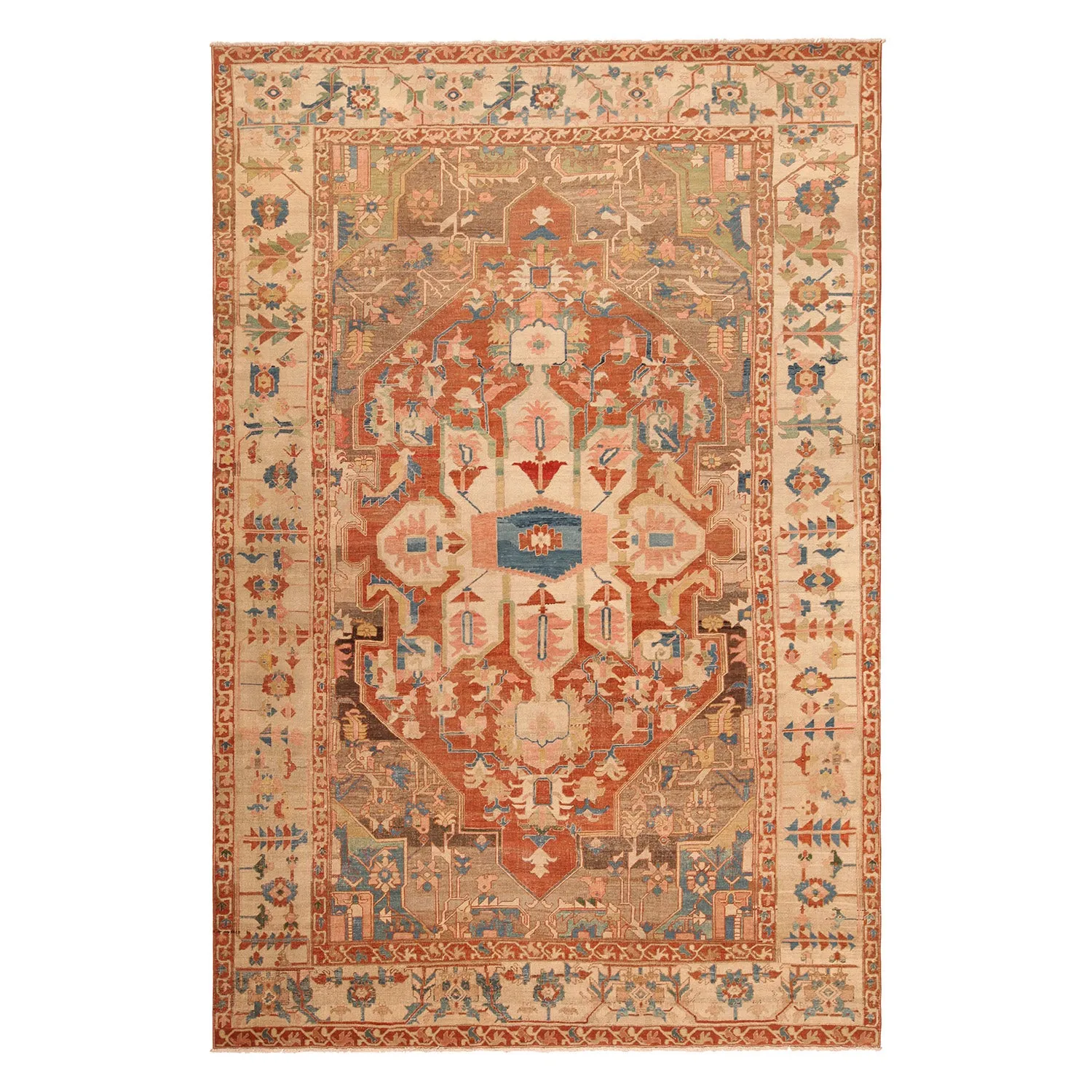 Brown Antique Wool Persian Rug - 9'4" x 13'9"