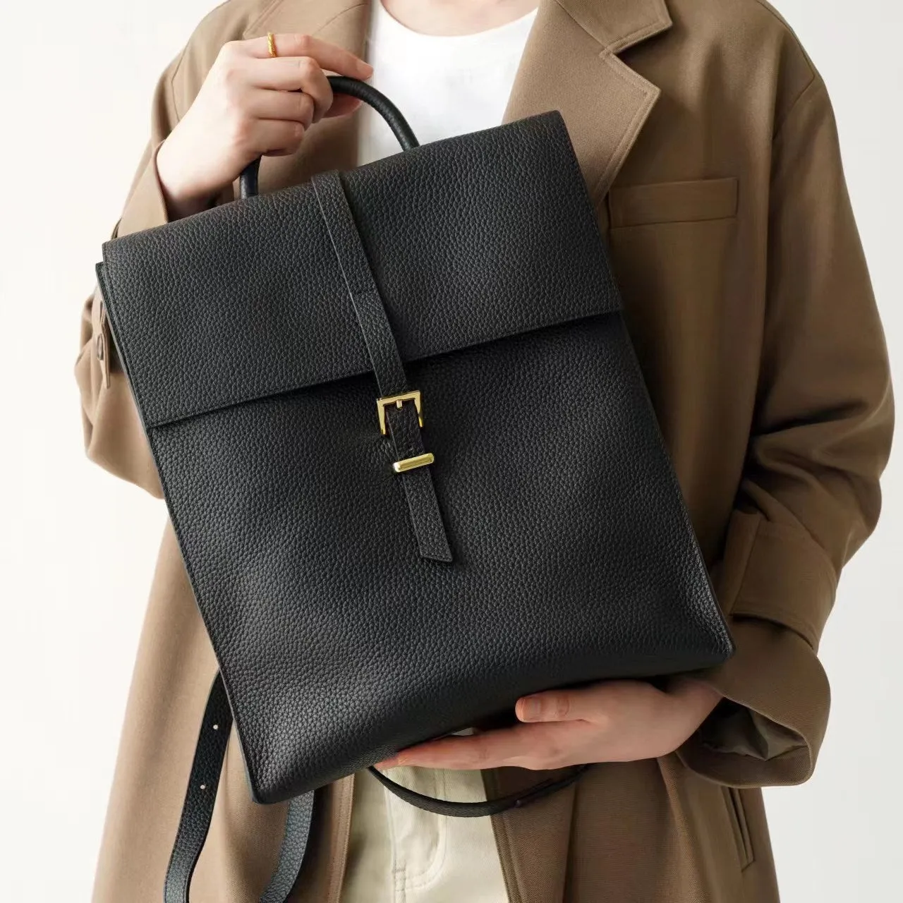 Brown Simple Satchel Backpack Travel Bag Purse for Women