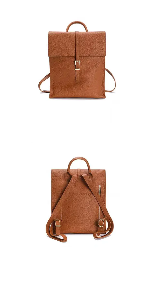 Brown Simple Satchel Backpack Travel Bag Purse for Women