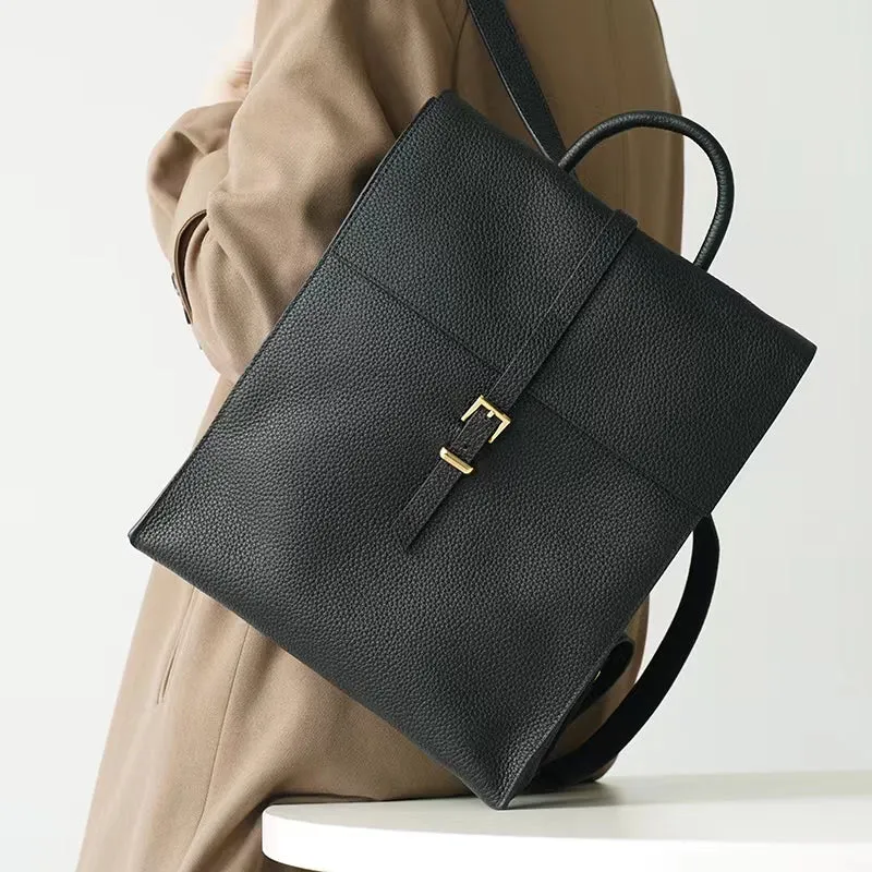 Brown Simple Satchel Backpack Travel Bag Purse for Women