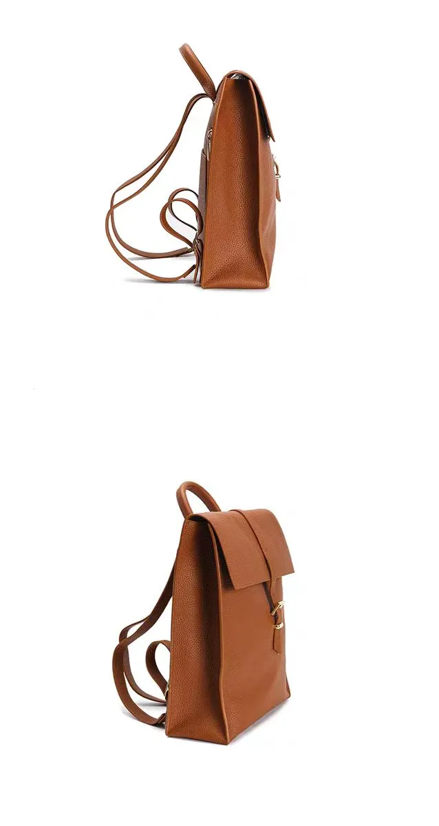 Brown Simple Satchel Backpack Travel Bag Purse for Women