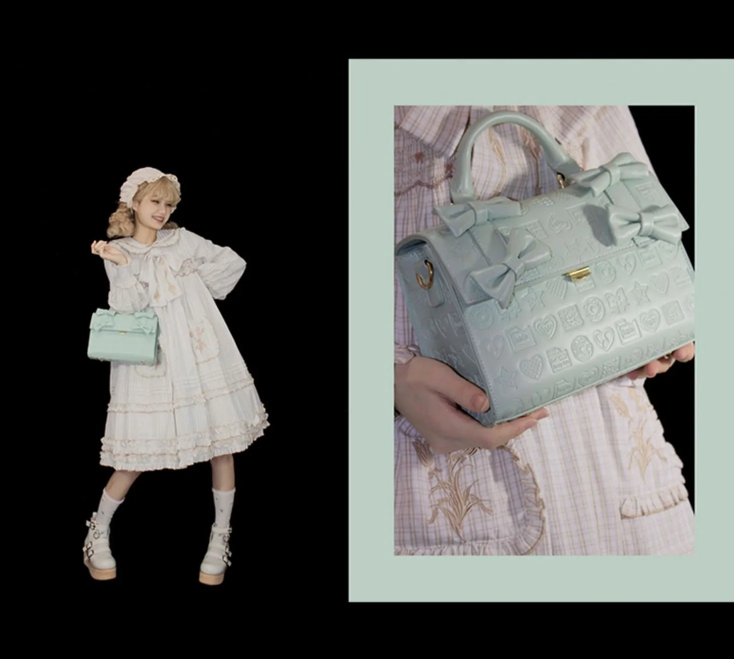 (Buyforme) Lovelylota~ Sweet Heart Embossed Chocolate Lolita Bag