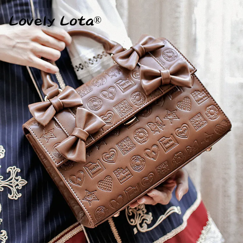 (Buyforme) Lovelylota~ Sweet Heart Embossed Chocolate Lolita Bag