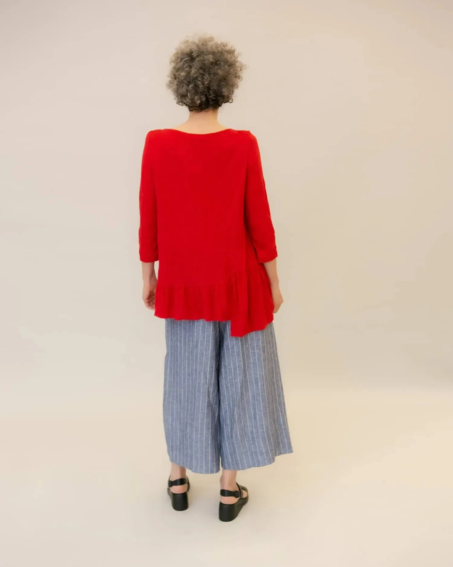 Cara Crinkle Top, Red