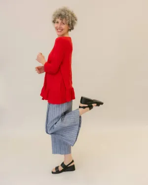 Cara Crinkle Top, Red