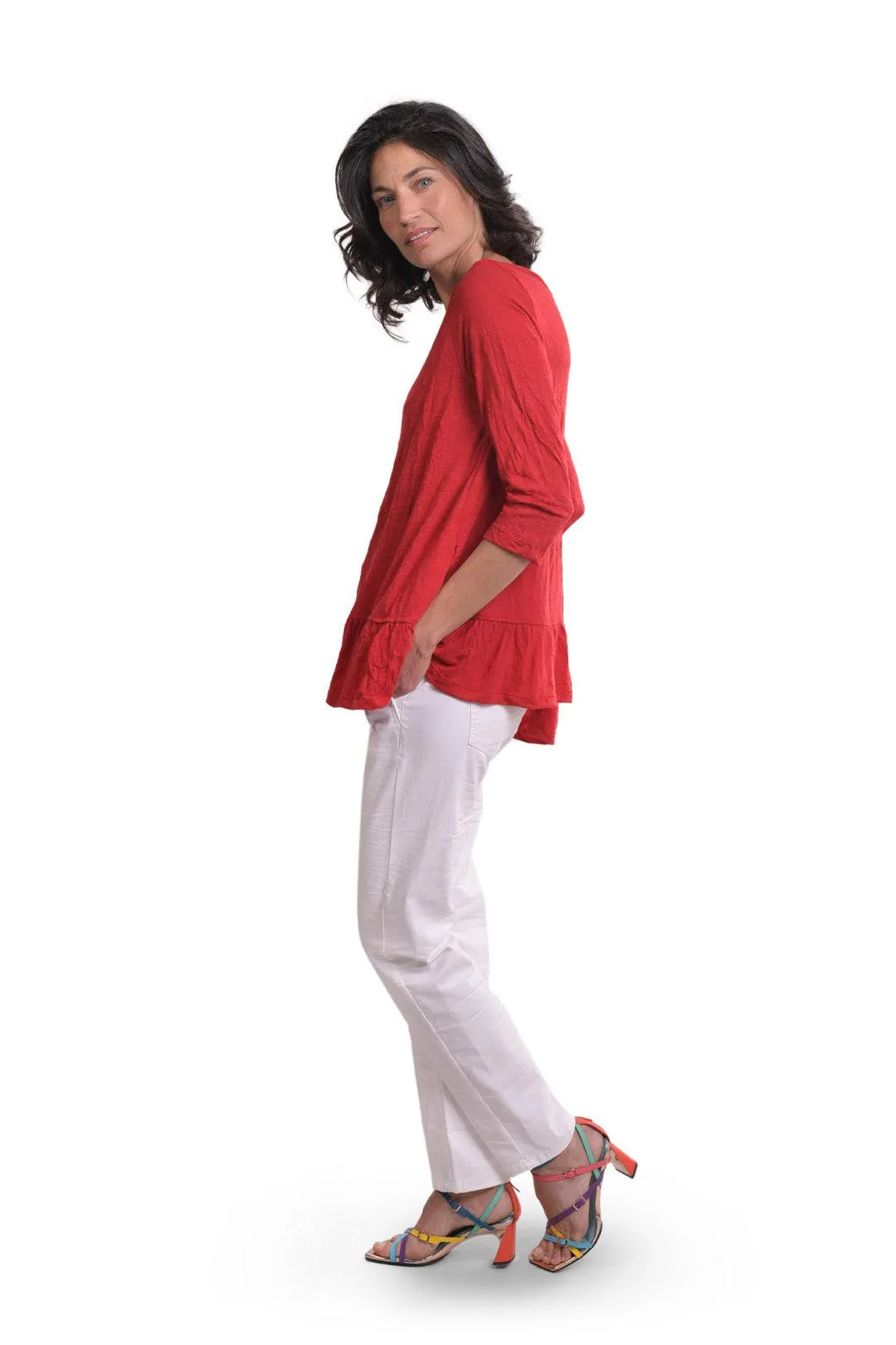 Cara Crinkle Top, Red